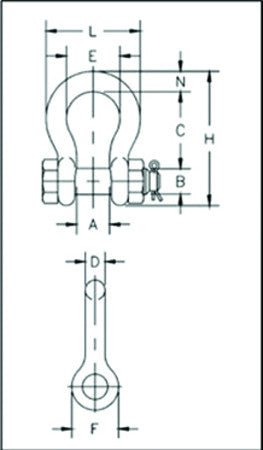 Crosby G-2140 Alloy Bolt Type Anchor Shackles