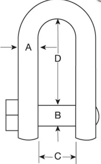 Blue Pin Grade 6 Square Head Dee Shackles