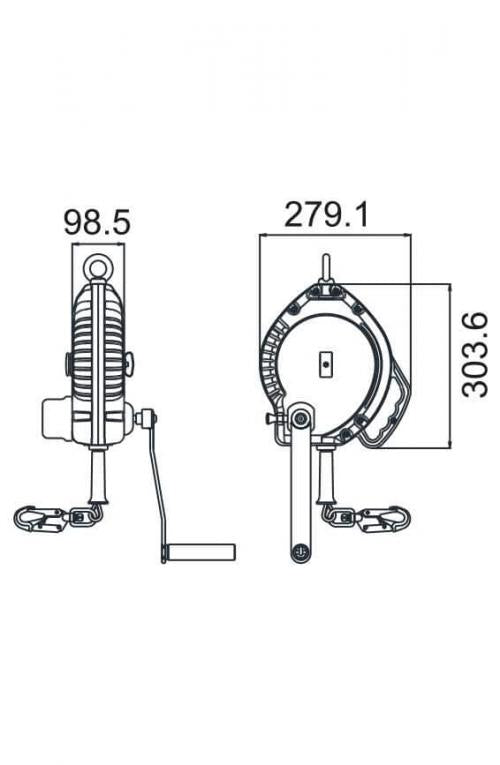 Olympe Wire Rope Fall Arrest Block with Integrated Recovery System 20m