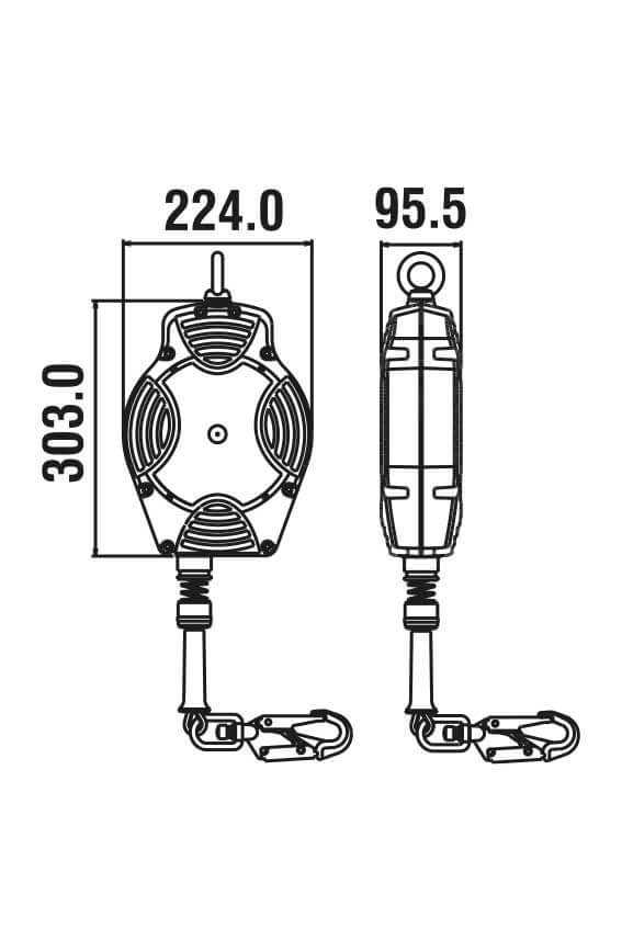 Helixon Wire Rope Fall Arrest Block 15m or 20m