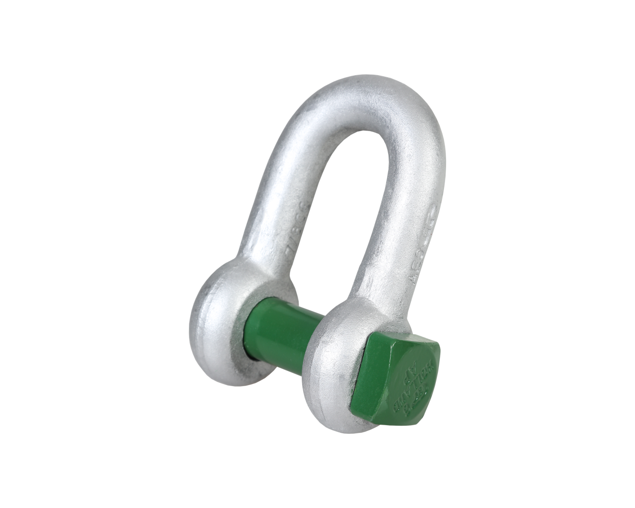 Green Pin Galvanised Square Head Dee Shackle