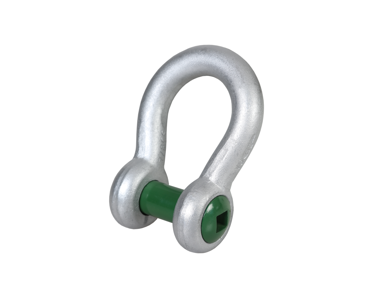Green Pin Square Sunken Hole Bow Shackle