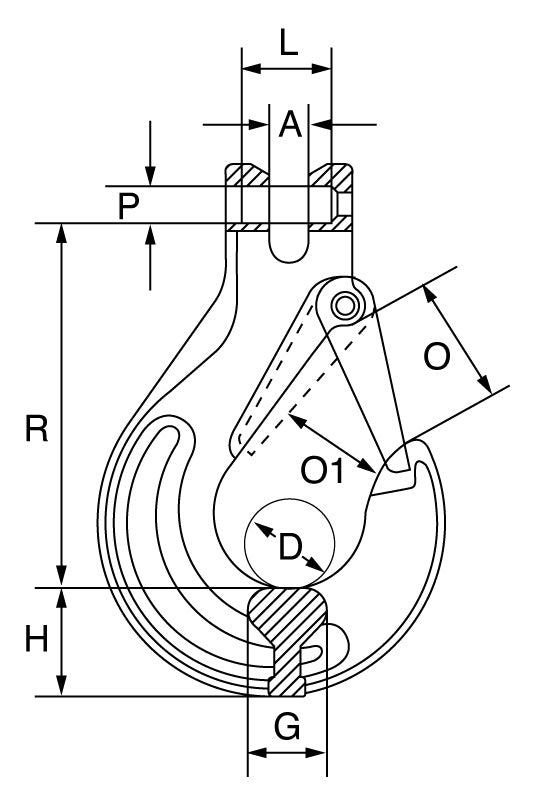 Premium Grade 8 Clevis Sling Hook with Safety Catch
