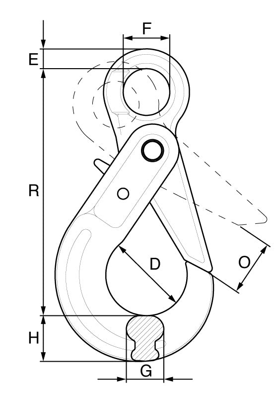 Premium Grade 8 Eye Self Locking Hook (SNE Series)