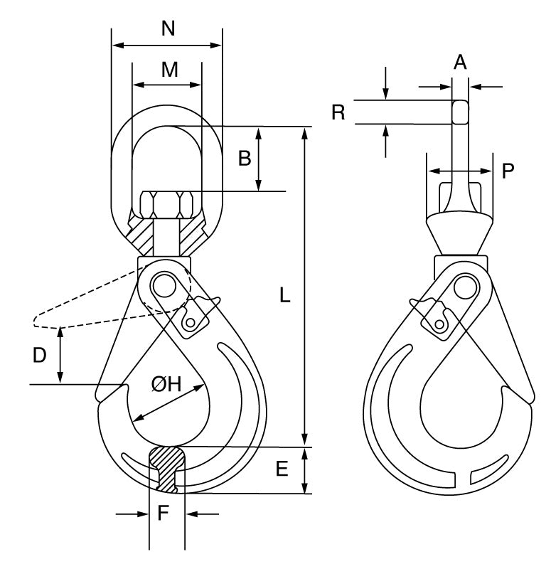 Premium Grade 8 Swivel Self Locking Hook (106 Series)
