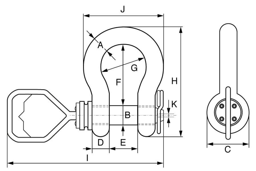 Green Pin ROV Release & Retrieve Shackles