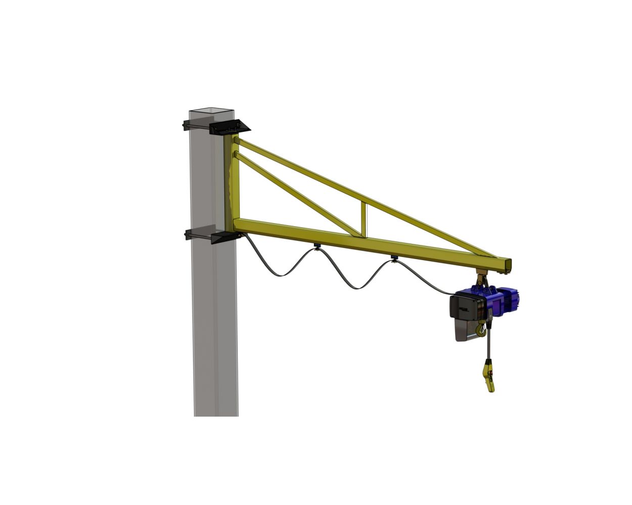 Clamp Around Column Over-Braced 250kg Jib Crane