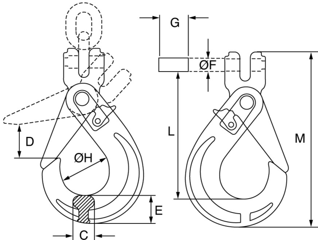 Premium Grade 8 Clevis Self Locking Hook (103 Series)