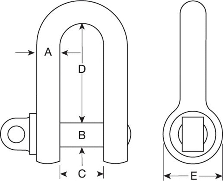 Galvanised Large Dee Shackles BS3032