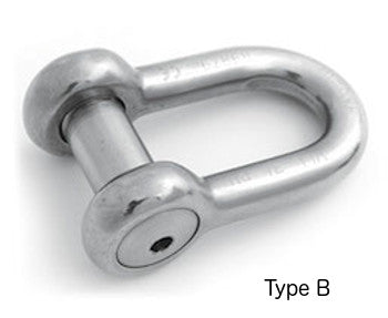 Stainless Steel D Shackle With Collar Pin Or Countersunk Pin 316L