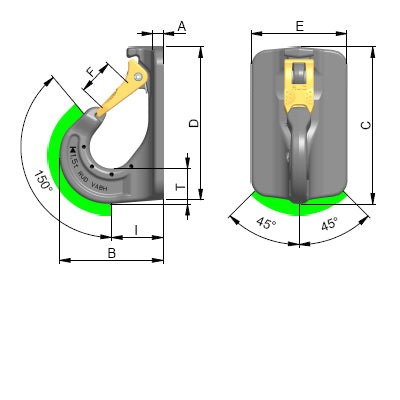 RUD VABH-W Excavator Hooks, Ready For Welding