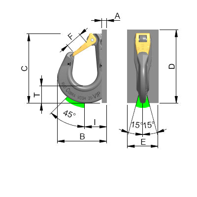 RUD VCGH-S Excavator Hooks, Ready For Welding