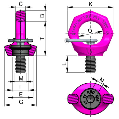 RUD VRS-F Starpoint Eye Bolt- Metric Thread