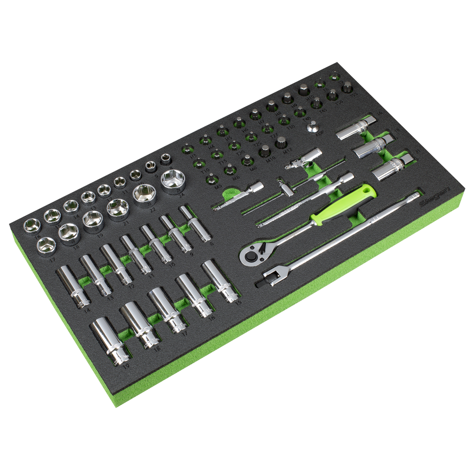 Sealey Tool Chest Combination 16 Drawer with Ball-Bearing Slides - Black/Grey & 398pc Tool Kit