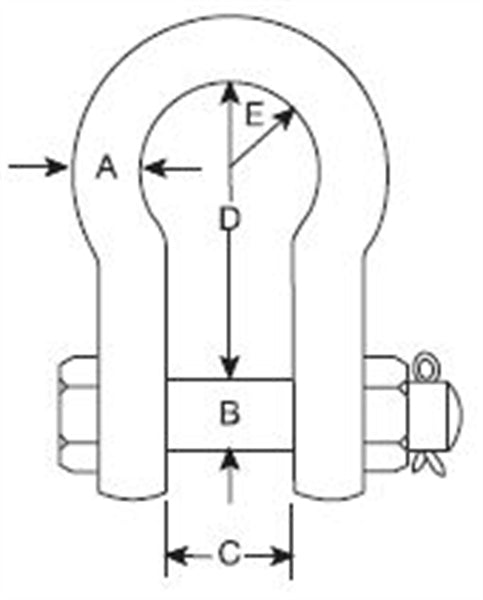 Blue Pin Standard Safety Pin Bow Shackles