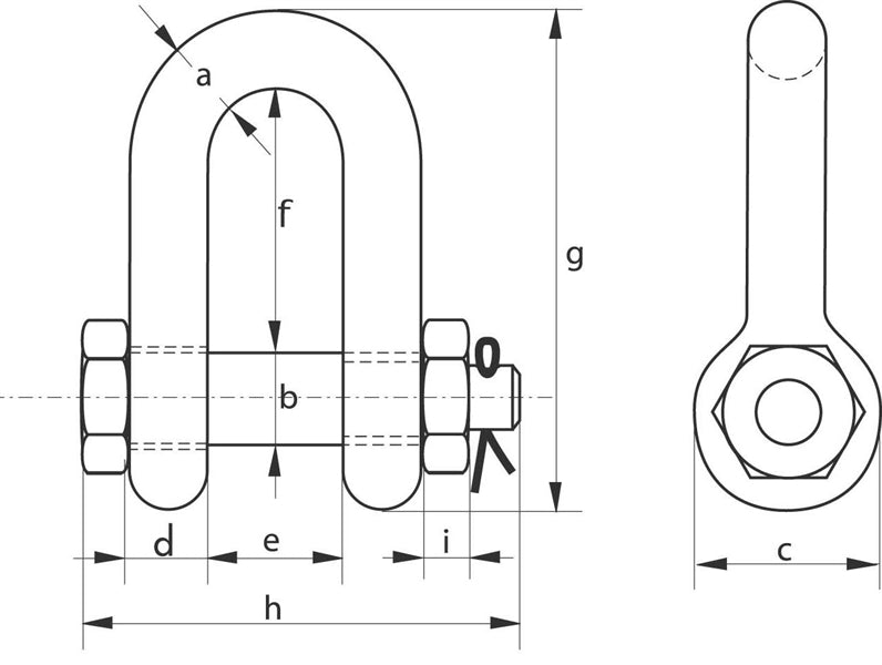 Green Pin Dee Shackles With Safety Pin