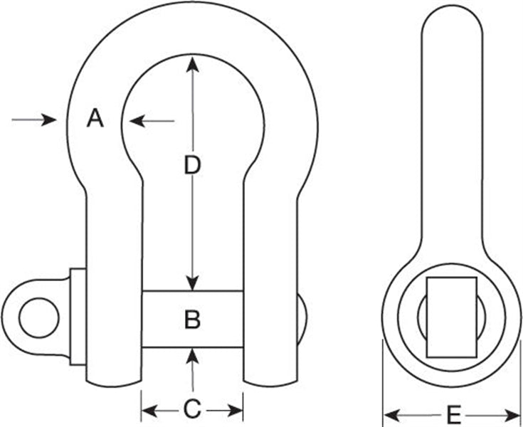 Self Colour Large Bow Shackles BS3032