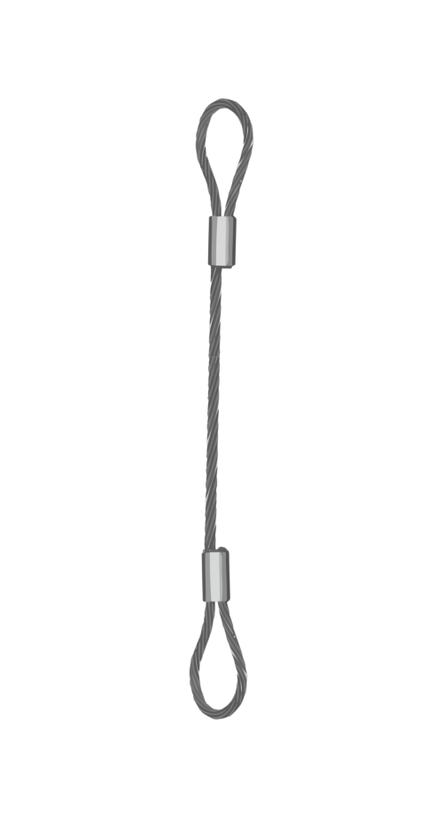 Single Leg 5mm Wire Rope Sling 0.3 Tonne