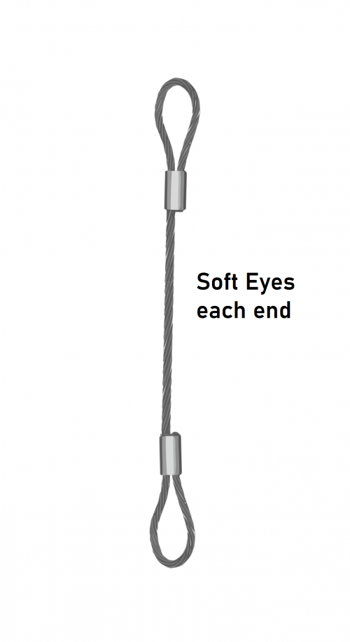 Single Leg 5mm Wire Rope Sling 0.3 Tonne