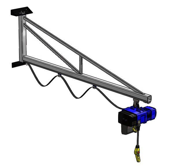 Wall-Mounted Over-Braced 125kg Stainless Steel Jib Crane