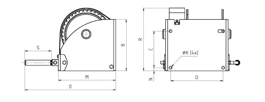 Pfaff SW-W-SGO Wall Mounted Wire Rope Winches