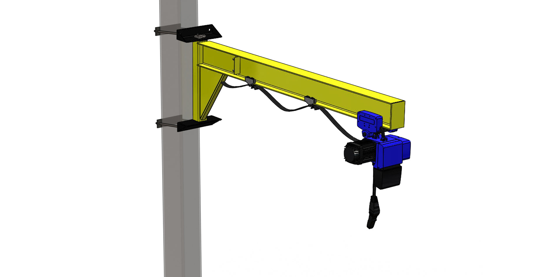 Clamp Around Column Under-Braced 125kg I-Beam Jib Crane