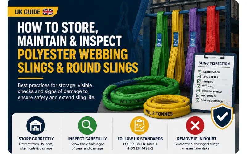 HOW TO STORE, MAINTAIN & INSPECT POLYESTER WEBBING & ROUND SLINGS
