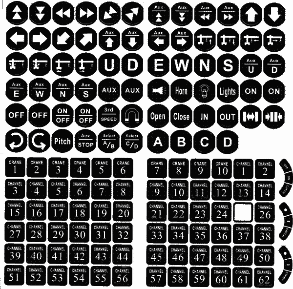 REPLACEMENT ARC FLEX RADIO CONTROL DIRECTION STICKERS