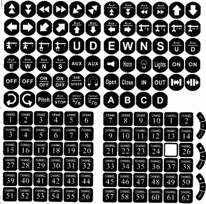 REPLACEMENT ARC FLEX RADIO CONTROL DIRECTION STICKERS