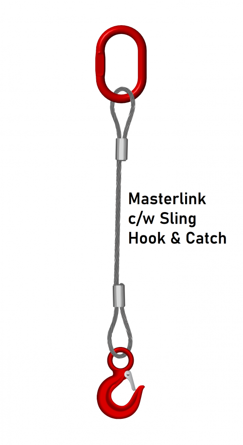 Single Leg 5mm Wire Rope Sling 0.3 Tonne