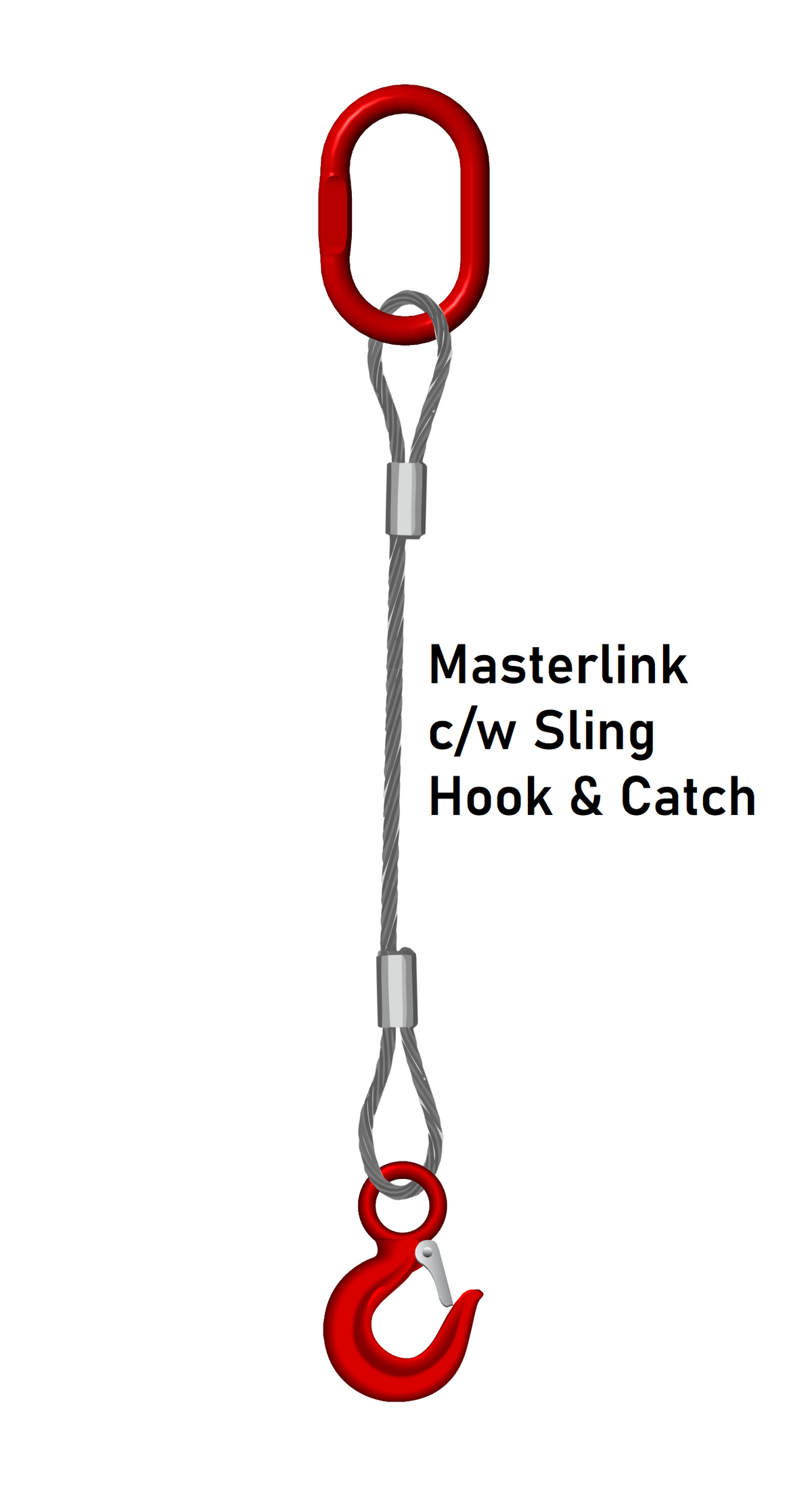 Single Leg 8mm Wire Rope Sling 0.8 Tonnes