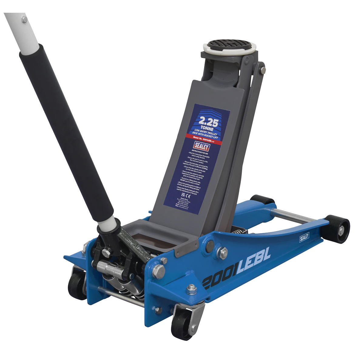 Sealey Low Profile Trolley Jack with Rocket Lift 2.25 Tonne