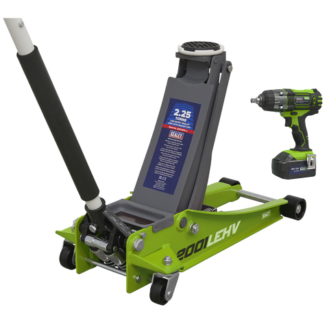 Sealey Trolley Jack & Cordless Impact Wrench Combo