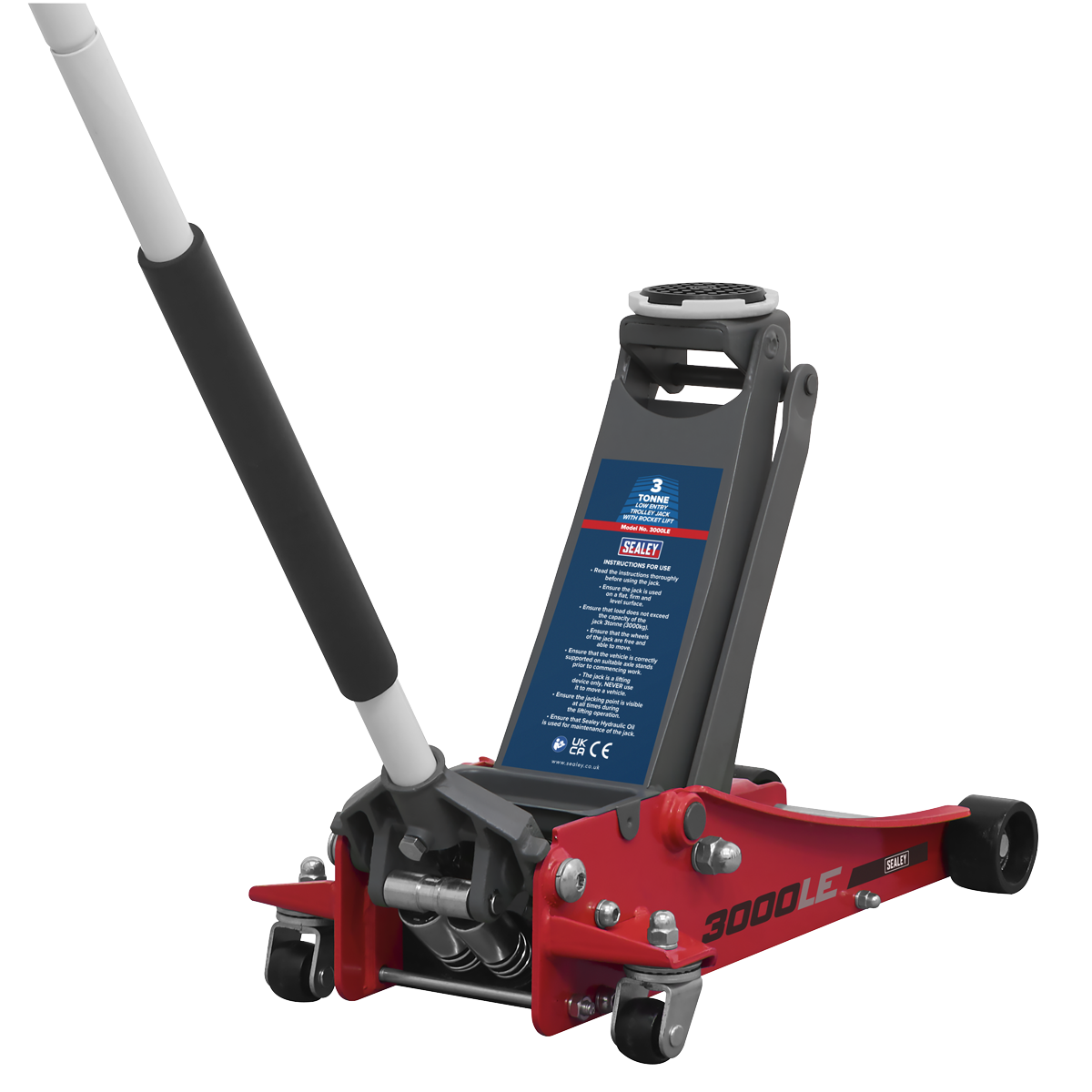 Sealey Low Profile Trolley Jack with Rocket Lift 3 Tonne