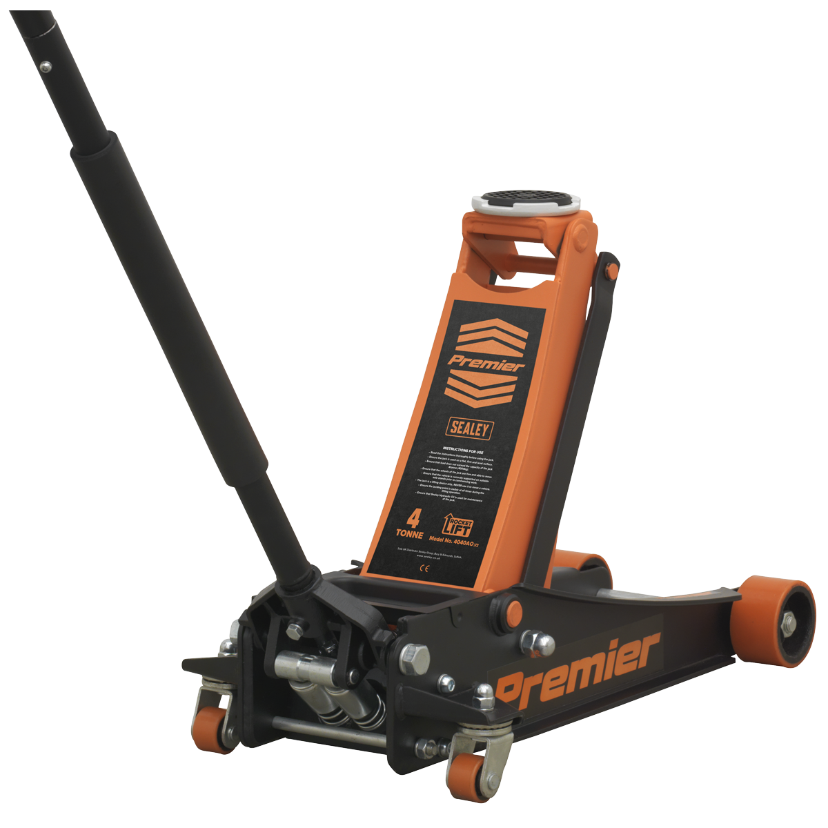 Sealey Premier Low Profile Trolley Jack with Rocket Lift 4 Tonne