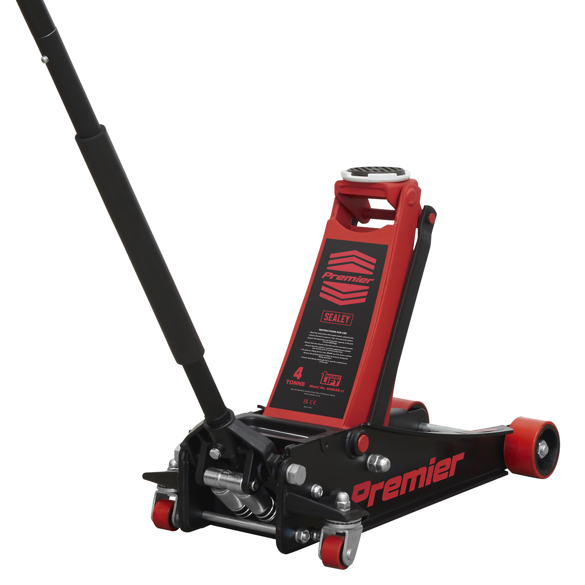 Sealey Premier Low Profile Trolley Jack with Rocket Lift 4 Tonne