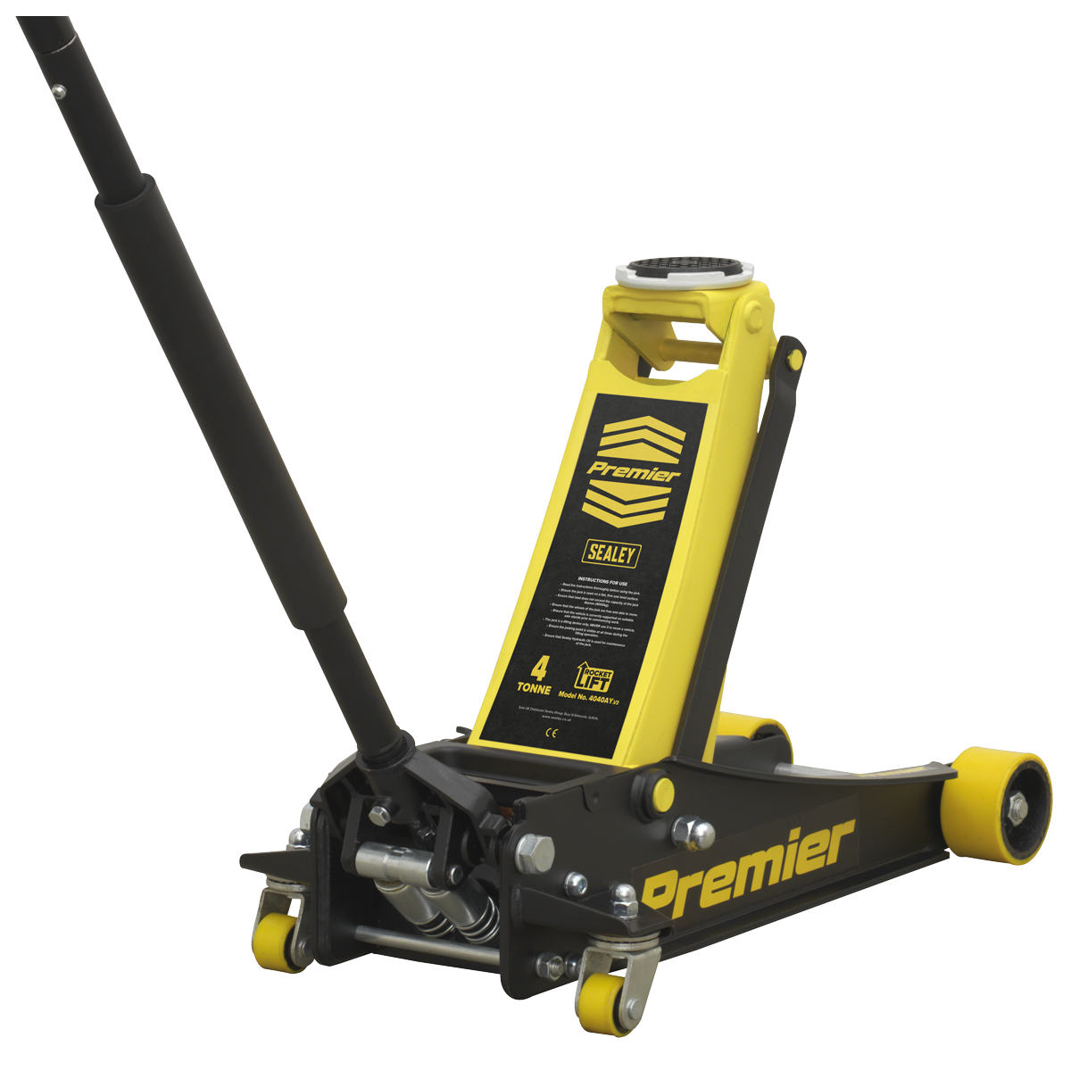Sealey Premier Low Profile Trolley Jack with Rocket Lift 4 Tonne