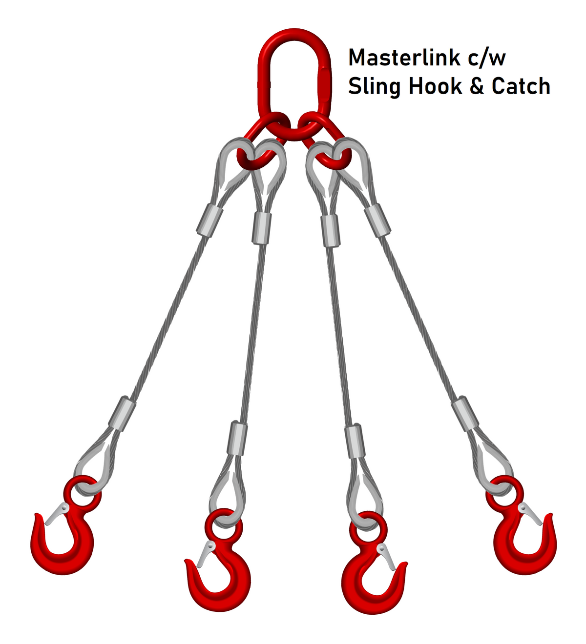 Four Leg 13mm Wire Rope Sling 4.5 Tonne