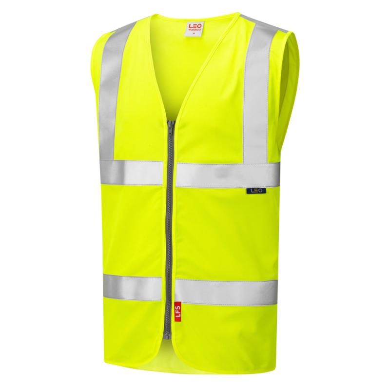 LEO MEETH ISO 20471 Cl 2 LFS Zip Waistcoat EN 14116 LEO 