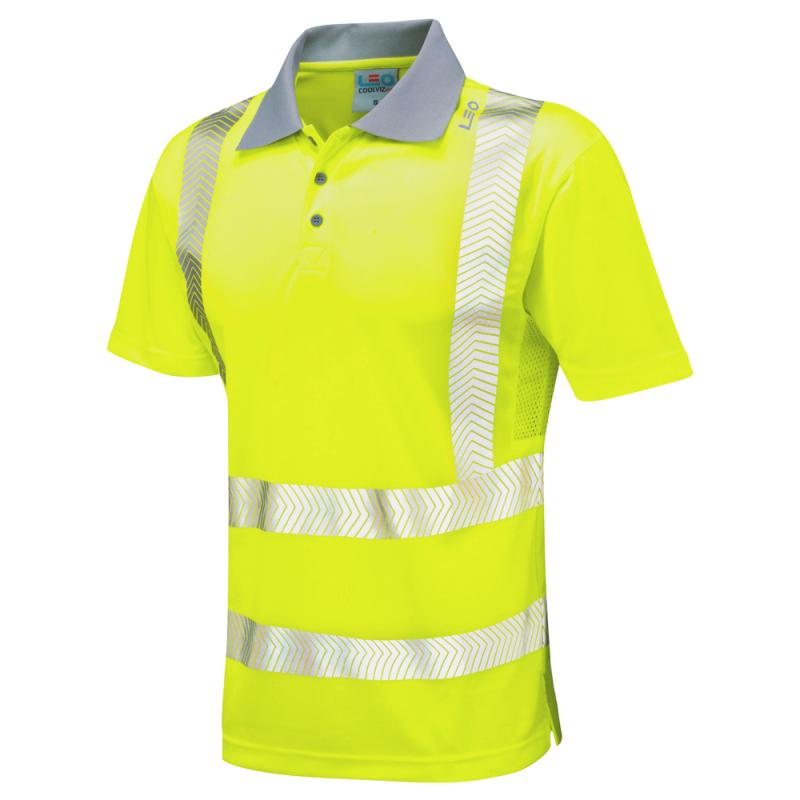 LEO WOOLACOMBE ISO 20471 Cl 2 Coolviz Plus Polo Shirt LEO 