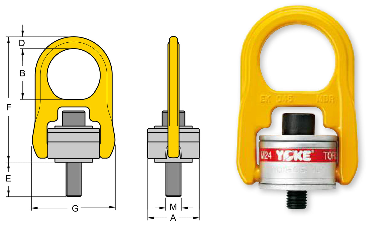 YOKE Type 203 Swivel Hoist Ring Yoke 
