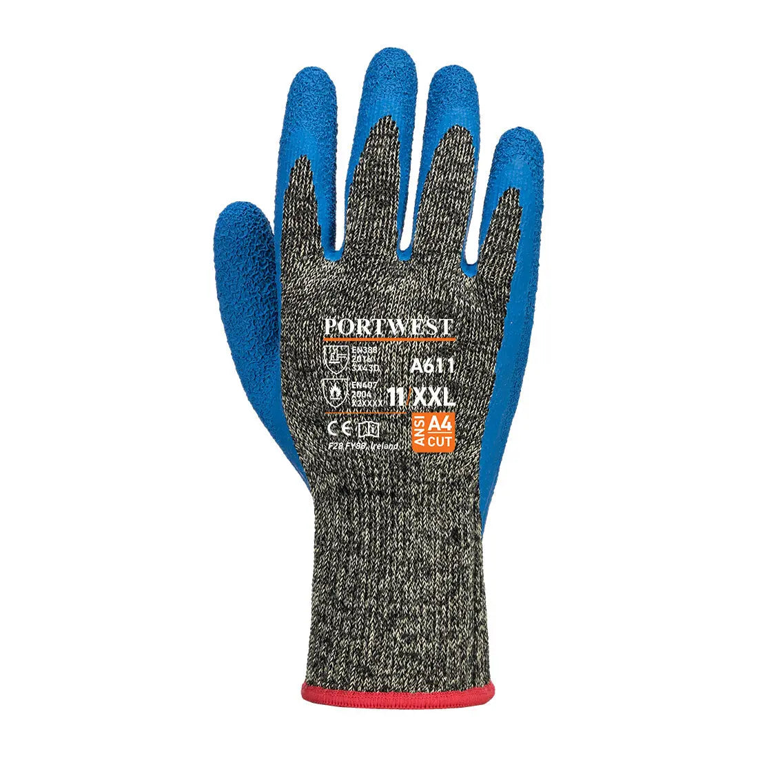 Portwest A611 Aramid HR Cut Latex Glove Portwest 