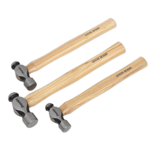 Sealey Premier Ball Pein Hammer Set 3pc Hickory Shafts