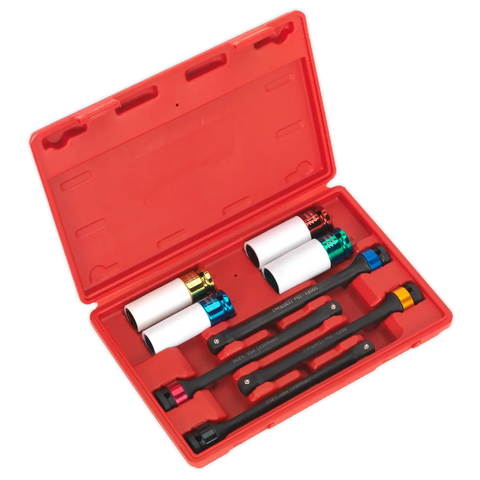 Sealey Torque Stick & Aluminium Wheel Impact Socket Set 1/2"Sq Drive 8pc