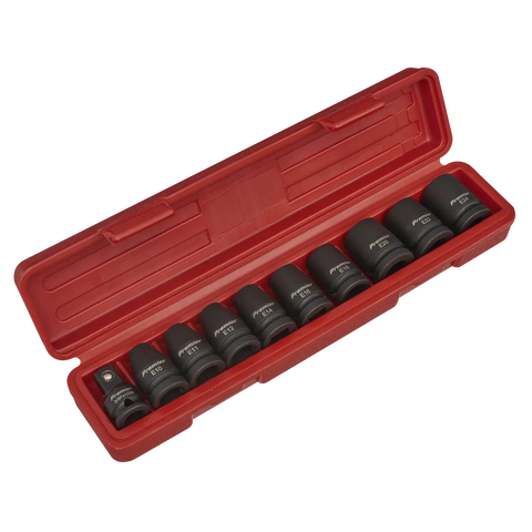 Sealey Premier TRX-Star* Female Impact Socket Set 1/2"Sq Drive 10pc