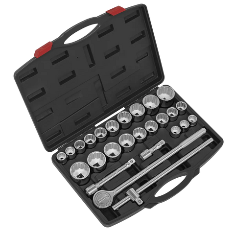 Sealey Premier Metric/Imperial Socket Set 3/4"Sq Drive 12-Point 26pc