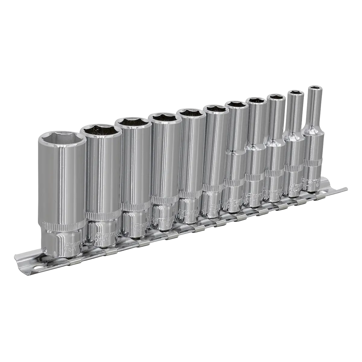 Sealey Premier Imperial Deep Socket Set 1/4"Sq Drive 11pc Sealey 