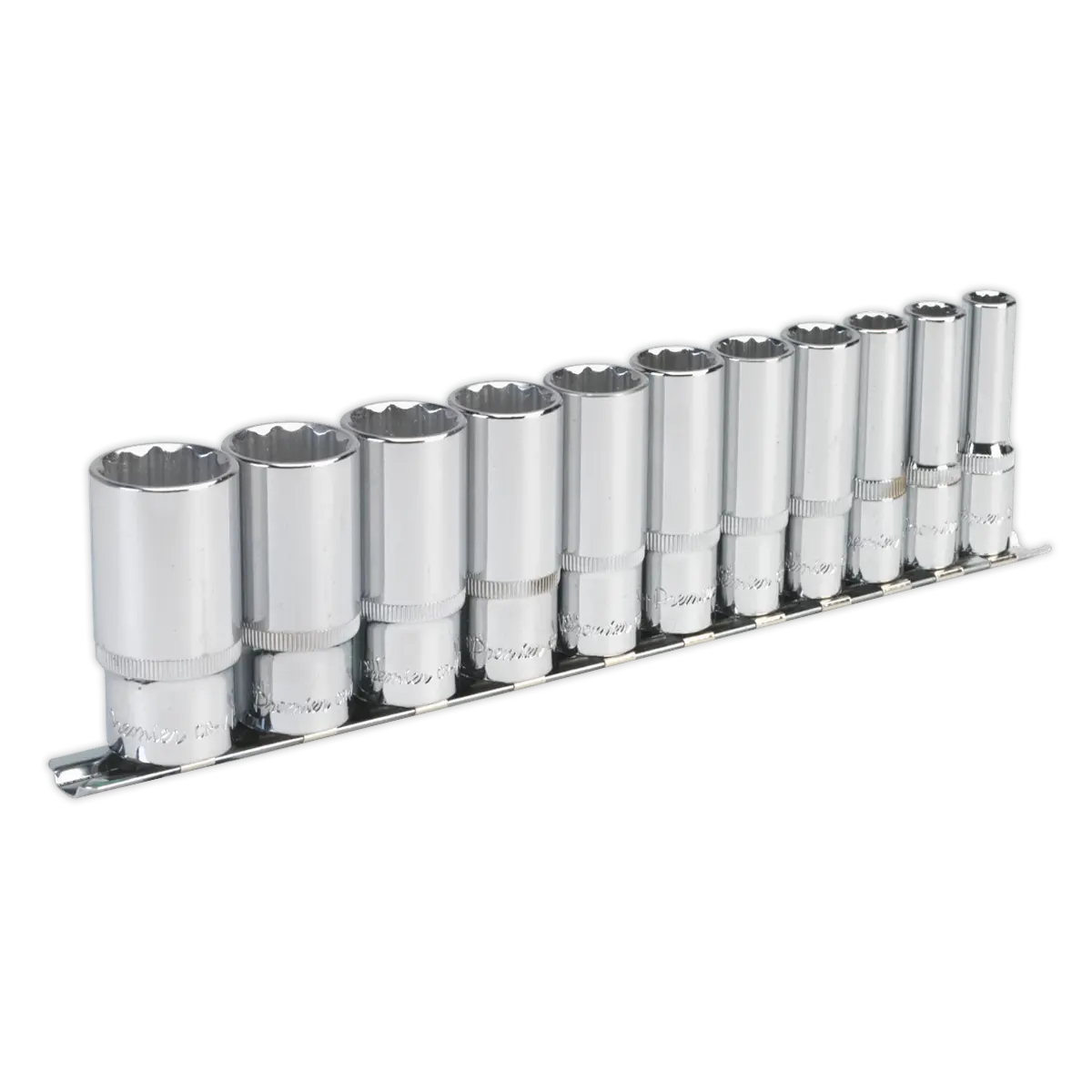 Sealey Premier Imperial Deep Socket Set 3/8"Sq Drive 12-point 11pc Sealey 