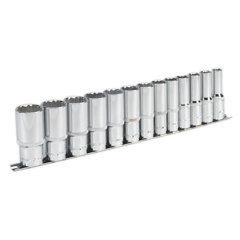 Sealey Premier Imperial Deep Socket Set 1/2"Sq Drive 12-point 13pc