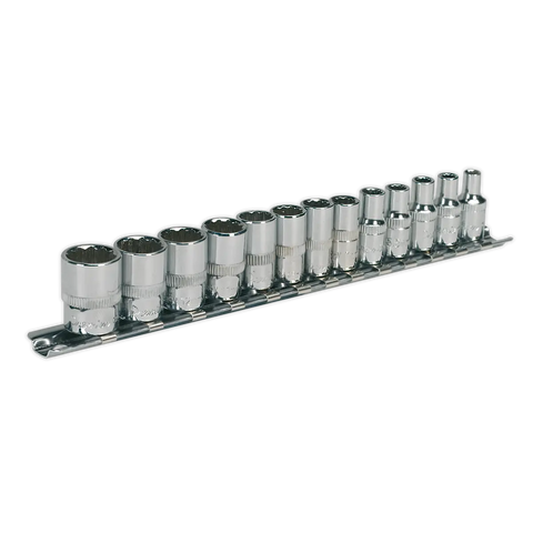 Sealey Premier Socket Set 1/4"Sq Drive 12-point 13pc